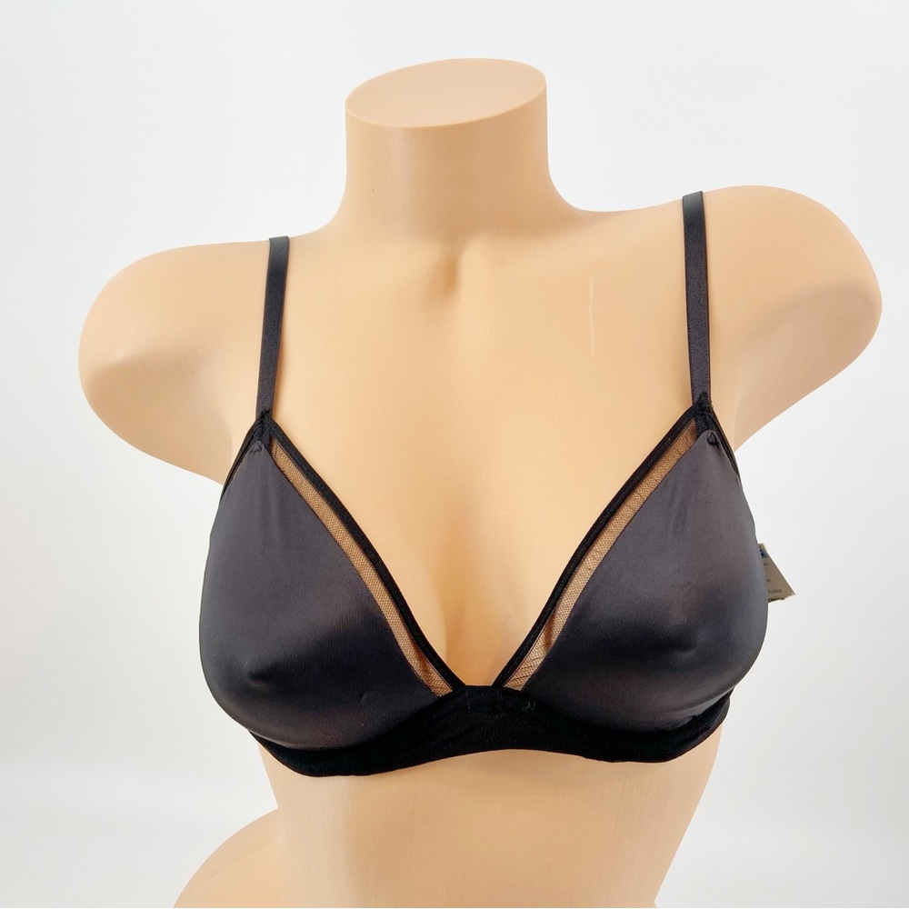 NWT On Gossamer Black Bare Illusion Unlined Bra Style 014751 Size 32C - Picture 3 of 12